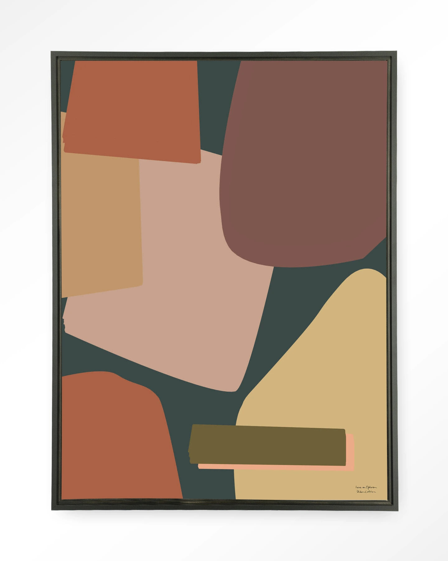 Urban Cotton Wandkleed 'Nuance' 80 x 110cm in Floating Frame - black | Urban Cotton