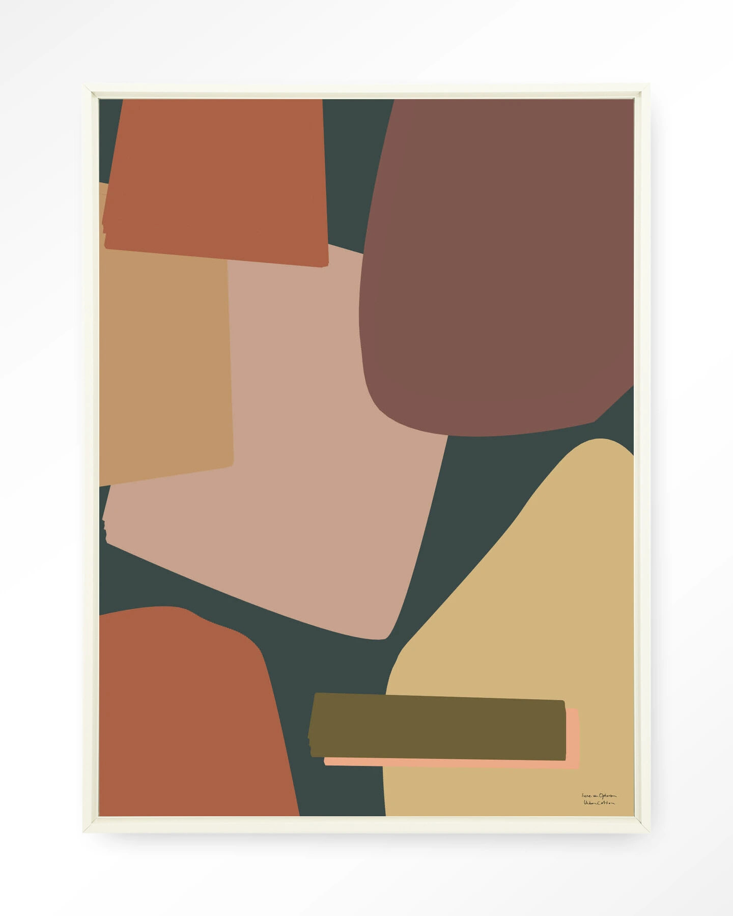 Urban Cotton Wandkleed 'Nuance' 80 x 110cm in Floating Frame - off white | Urban Cotton