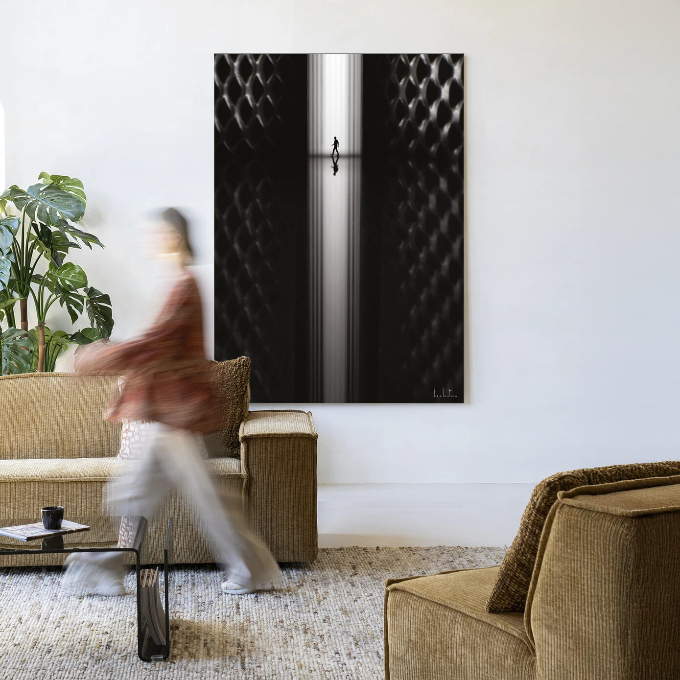 Urban Cotton Wandkleed 'Passing' 145 x 190cm in Frame - black | Urban Cotton