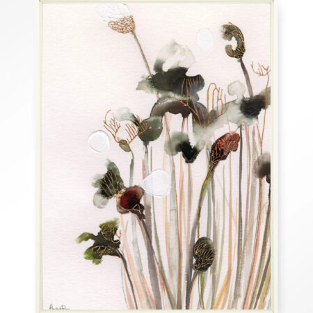 Urban Cotton Wandkleed 'Pastel Flowers 2' 110 x 145cm in Floating Frame - off white | Urban Cotton
