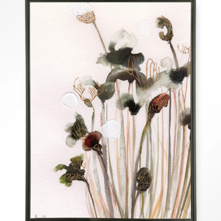 Urban Cotton Wandkleed 'Pastel Flowers 2' 145 x 190cm in Floating Frame - black | Urban Cotton