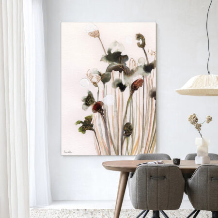 Urban Cotton Wandkleed 'Pastel Flowers 2' 145 x 190cm in Frame - black | Urban Cotton