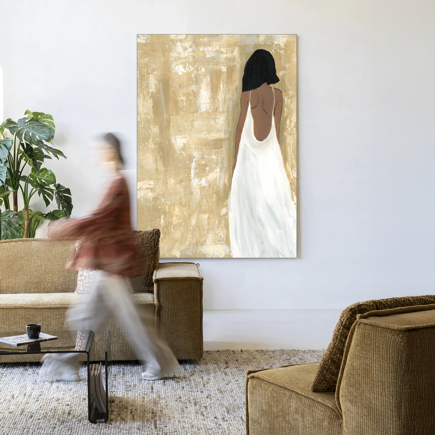 Urban Cotton Wandkleed 'She Opened Her Heart' 145 x 190cm in Frame - black | Urban Cotton