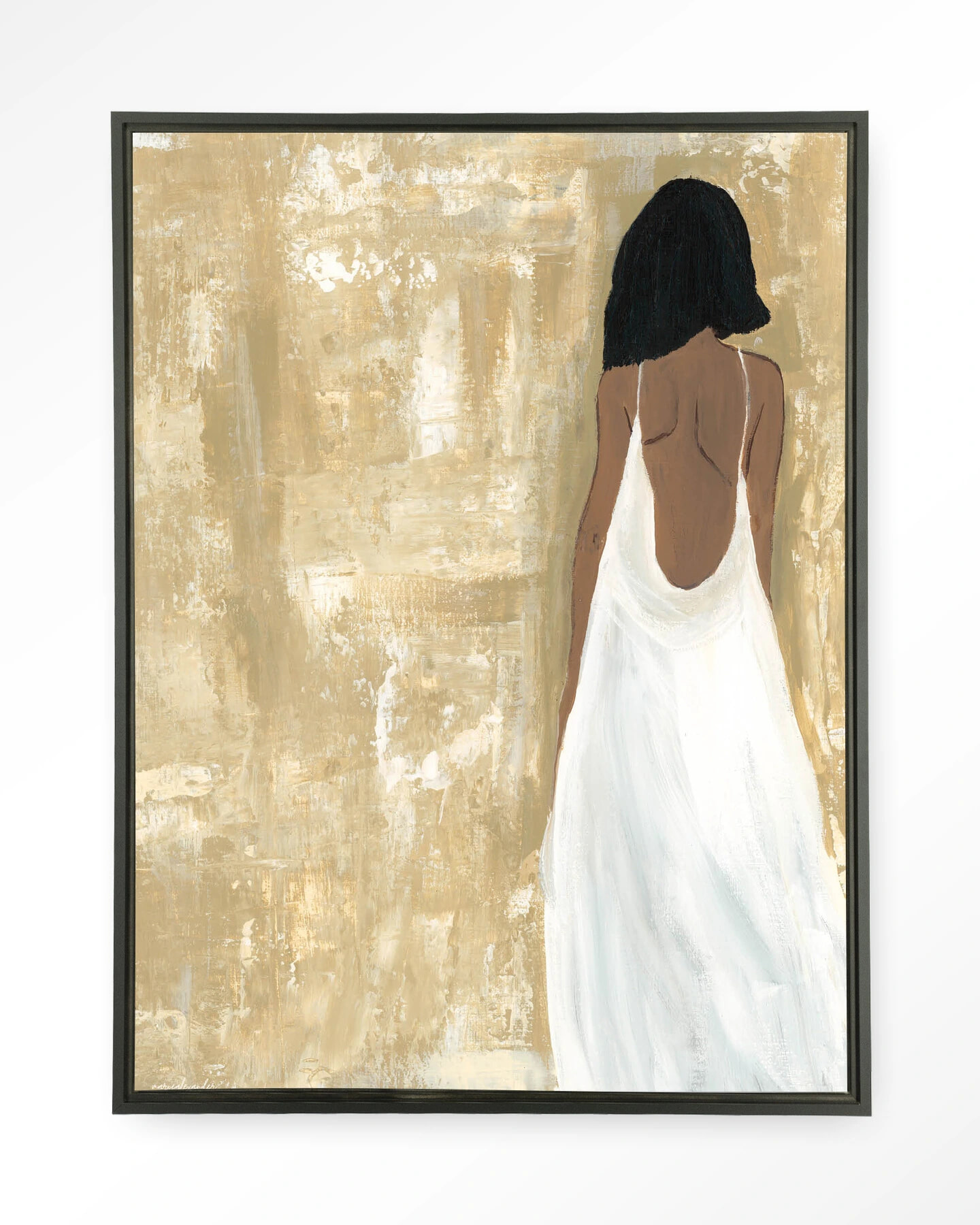 Urban Cotton Wandkleed 'She Opened Her Heart' 80 x 110cm in Floating Frame - black | Urban Cotton