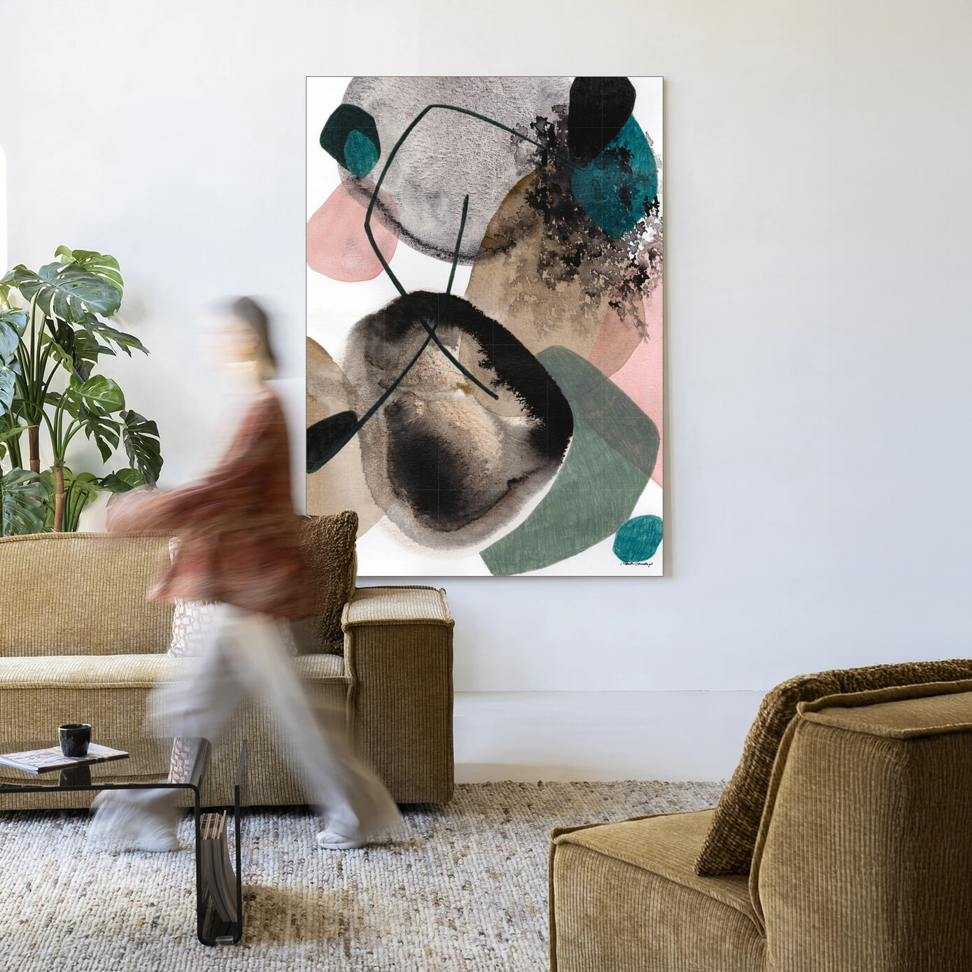 Urban Cotton Wandkleed 'Splash' 110 x 145cm in Frame - black | Urban Cotton