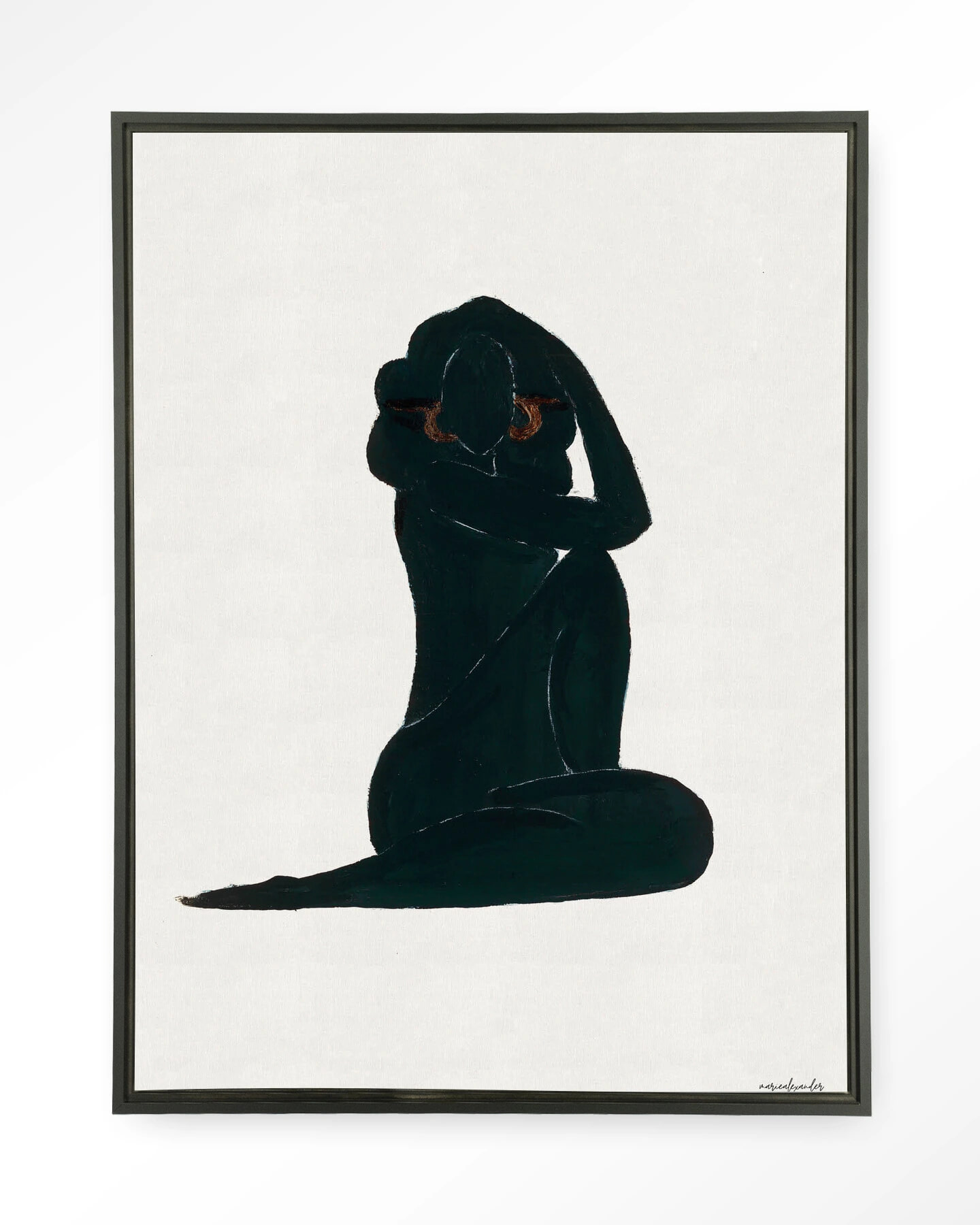 Urban Cotton Wandkleed 'Stillness' 110 x 145cm in Floating Frame - black | Urban Cotton