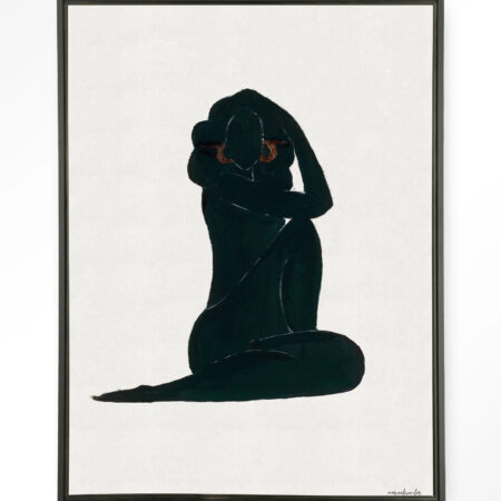 Urban Cotton Wandkleed 'Stillness' 145 x 190cm in Floating Frame - black | Urban Cotton