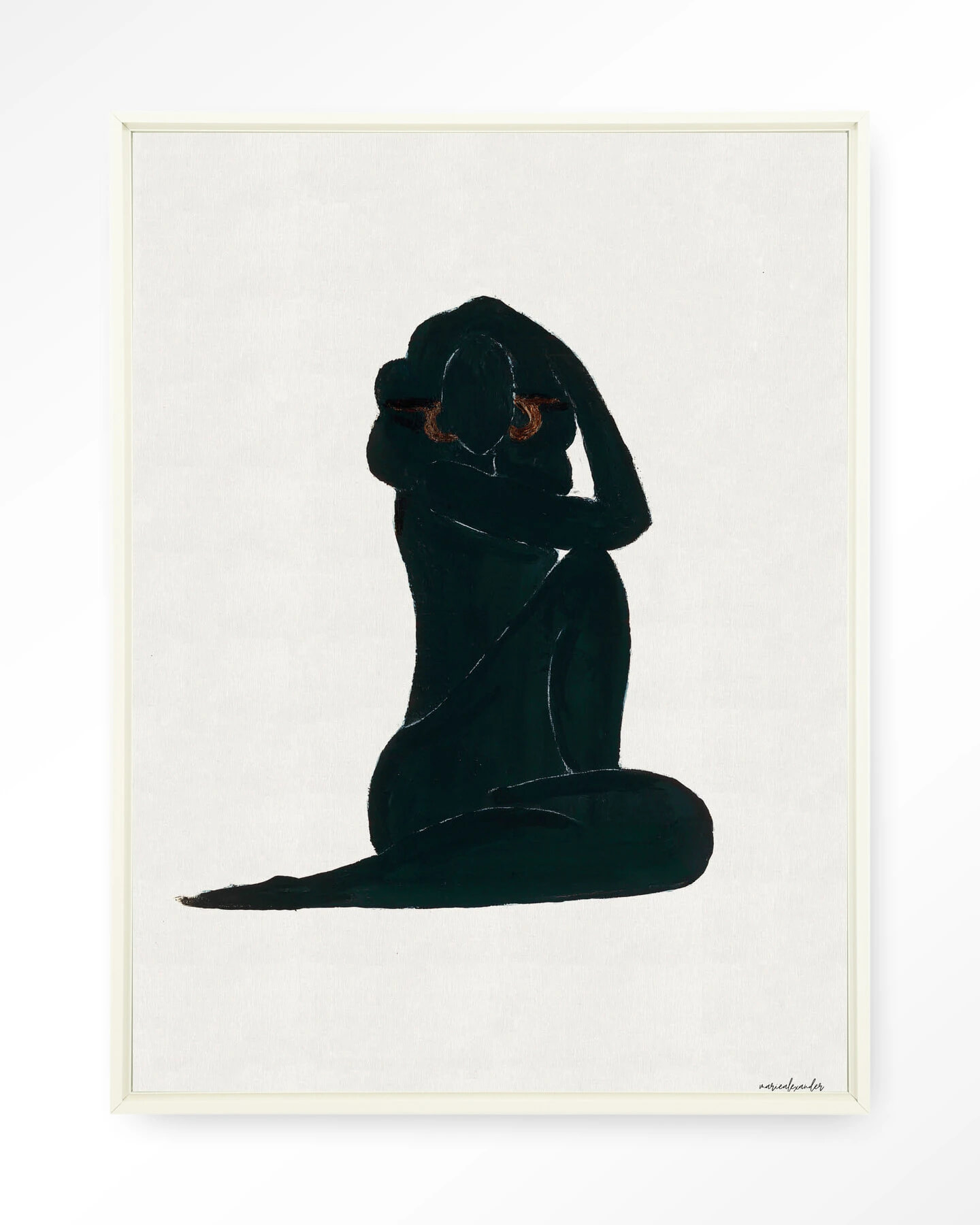 Urban Cotton Wandkleed 'Stillness' 145 x 190cm in Floating Frame - off white | Urban Cotton