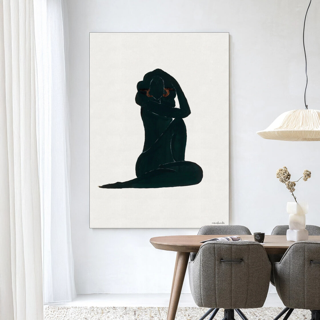 Urban Cotton Wandkleed 'Stillness' 80 x 110cm in Frame - black | Urban Cotton