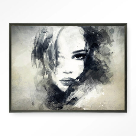 Urban Cotton Wandkleed 'The Look' 110 x 145cm in Floating Frame - black | Urban Cotton