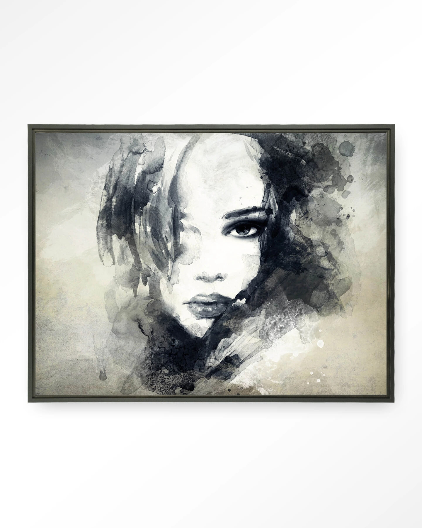 Urban Cotton Wandkleed 'The Look' 110 x 145cm in Floating Frame - black | Urban Cotton