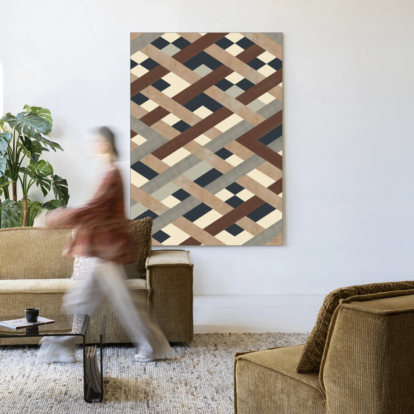Urban Cotton Wandkleed 'Timber' 110 x 145cm in Frame - black | Urban Cotton