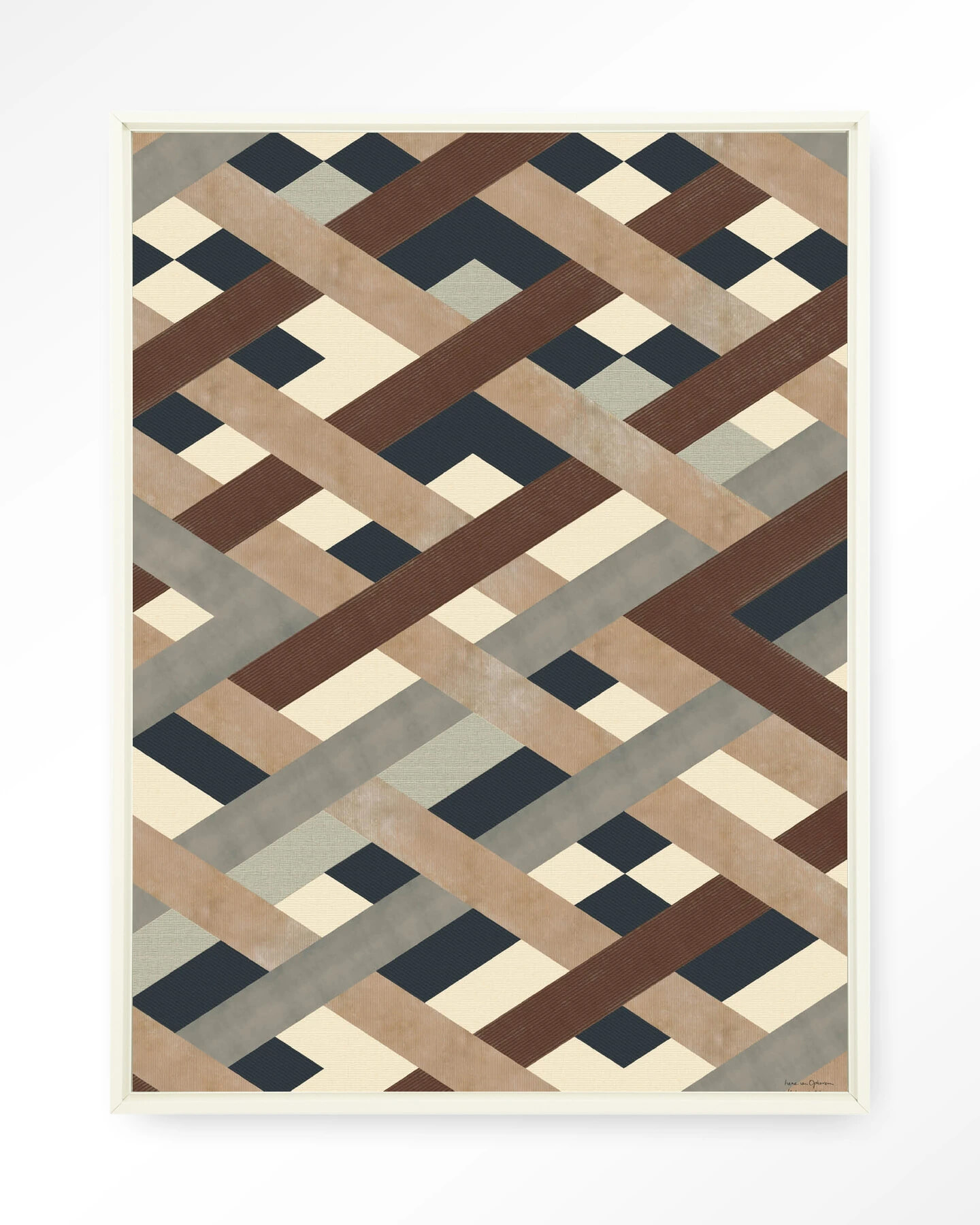 Urban Cotton Wandkleed 'Timber' 80 x 110cm in Floating Frame - off white | Urban Cotton