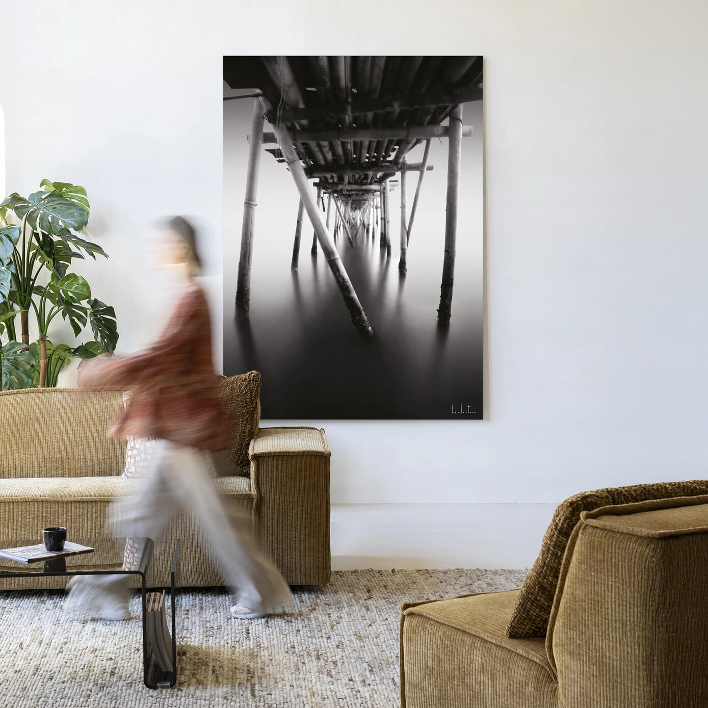 Urban Cotton Wandkleed 'Underworld' 145 x 190cm in Frame - black | Urban Cotton