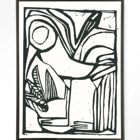 Urban Cotton Wandkleed 'Vogel' 110 x 145cm in Floating Frame - black | Urban Cotton