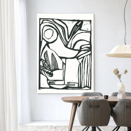 Urban Cotton Wandkleed 'Vogel' 110 x 145cm in Frame - black | Urban Cotton
