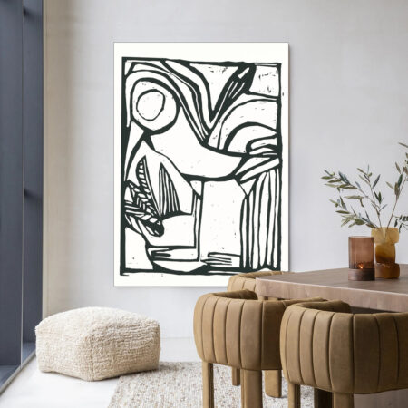 Urban Cotton Wandkleed 'Vogel' 145 x 190cm in Frame - black | Urban Cotton