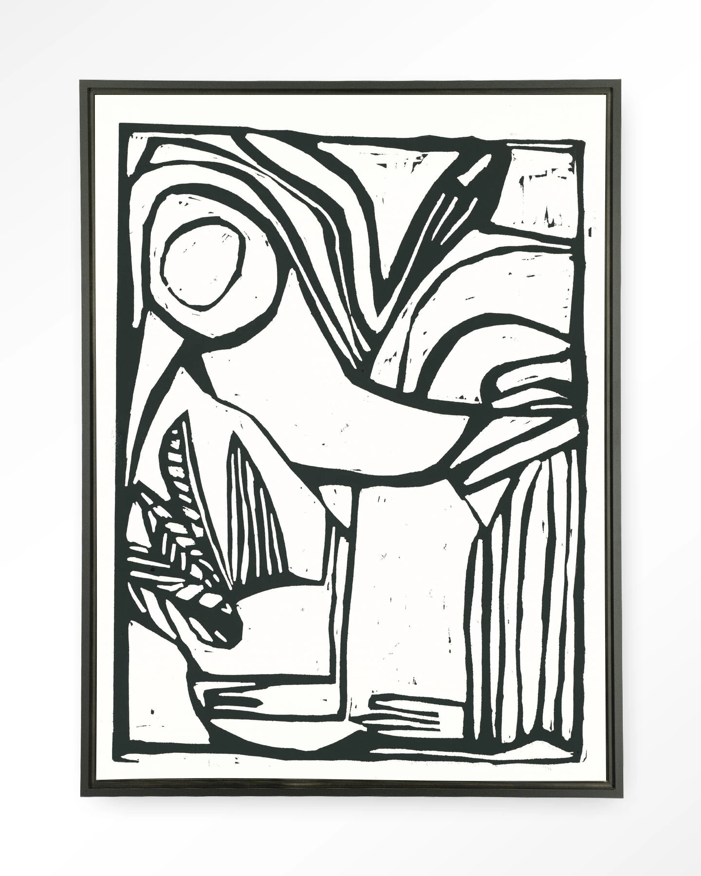 Urban Cotton Wandkleed 'Vogel' 80 x 110cm in Floating Frame - black | Urban Cotton