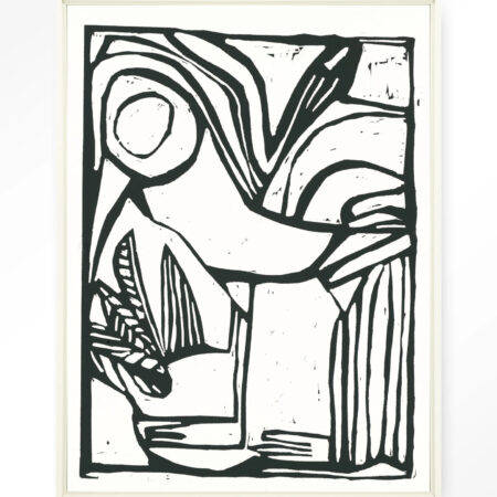 Urban Cotton Wandkleed 'Vogel' 80 x 110cm in Floating Frame - off white | Urban Cotton