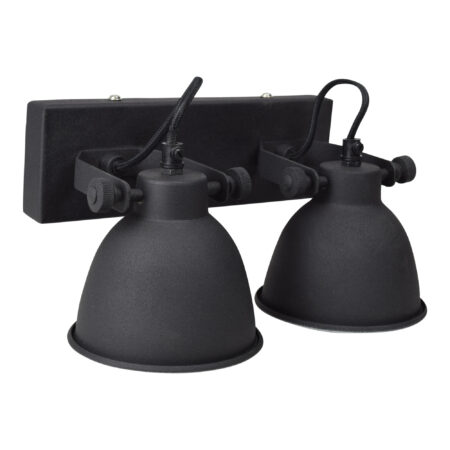 Urban Interiors Wandlamp 'Industrial double' kleur zwart | Urban Interiors