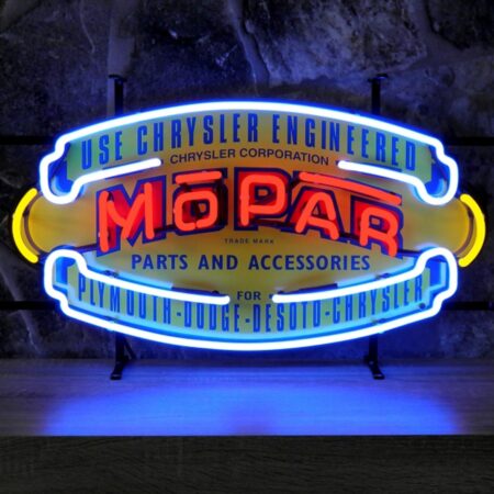 Use Chrysler Enigineered Mopar Parts Neon Verlichting 40 x 70 cm - Blauw