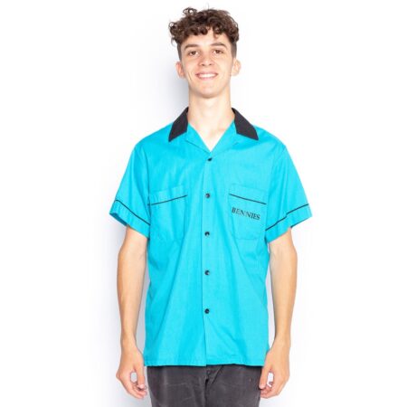 Used Bowling Shirt Bennies Fifties Blue-L | Fiftiesstore