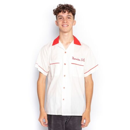 Used Bowling Shirt Bennies Fifties White-L | Fiftiesstore