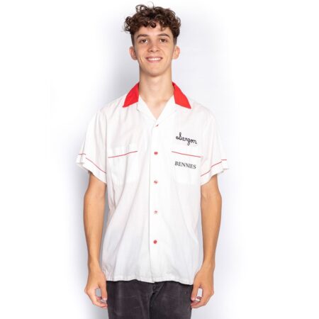 Used Bowling Shirt Bennies Fifties White - Sargon - Medium | Bennies Fifties
