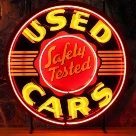 Used Cars Safety Tested Logo Neon Verlichting 65 cm - Rood