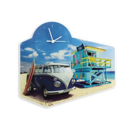 VW Volkswagen T1 BUS Muur Klok - ACRYLIC/BEACHLIFE | Volkswagen
