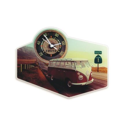 VW Volkswagen T1 BUS Muur Klok - ACRYLIC/HIGHWAY 1 | Nostalgic Art