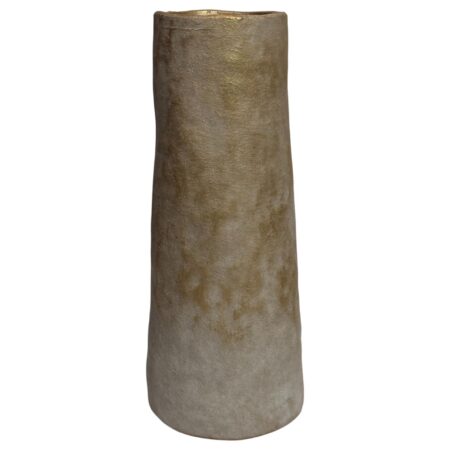 Vaas Isa beige/wit keramiek 11.5x29cm | Mansion Atmosphere
