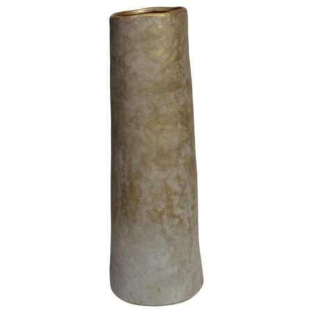 Vaas Isa beige/wit keramiek 13x37.5cm | Mansion Atmosphere