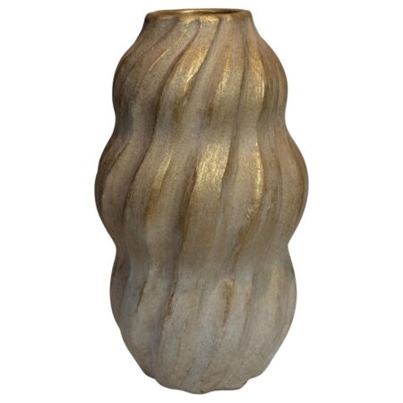 Vaas Tom beige/wit keramiek 13x21cm | Mansion Atmosphere