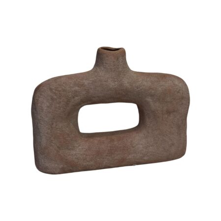 Vaas pipo aardewerk beige 29x8x21.5cm | Mansion Atmosphere