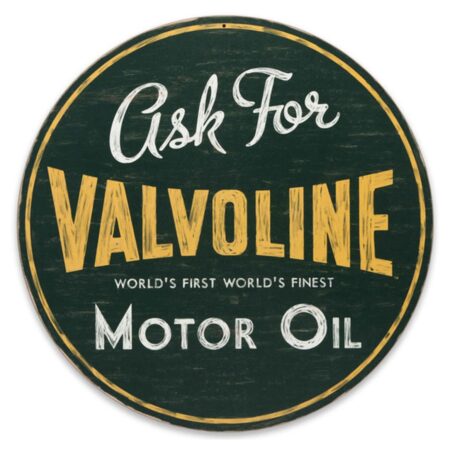 Valvoline Motor Oil Houten Bord - Ø59cm | Fiftiesstore