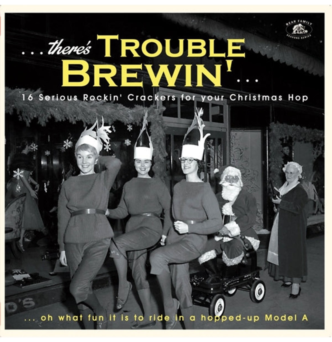 Various Artists - There's Trouble Brewin' 16 Serious Rockin' Crackers For Your Christmas Hop (Gekleurd Vinyl) (LP) | Fiftiesstore