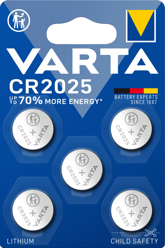 Varta Lithium Coin CR2025 BLI 5 stuks