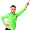 Velvet Ruffles Shirt Green-S | 39% korting | Bennies Fifties