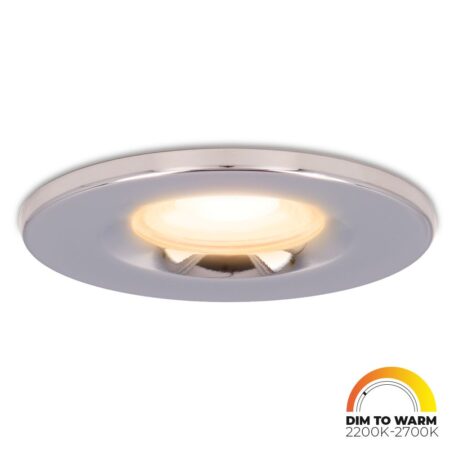 Venezia LED inbouwspot - 6 Watt 460lm - Dim to warm - Rond - Dimbaar - IP65 waterdicht - Chrome - Voor binnen