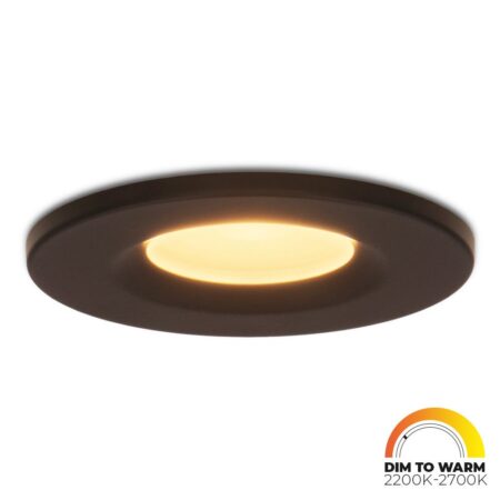 Venezia LED inbouwspot - 6 Watt 460lm - Dim to warm - Rond - Dimbaar - IP65 waterdicht - Zwart - Voor binnen