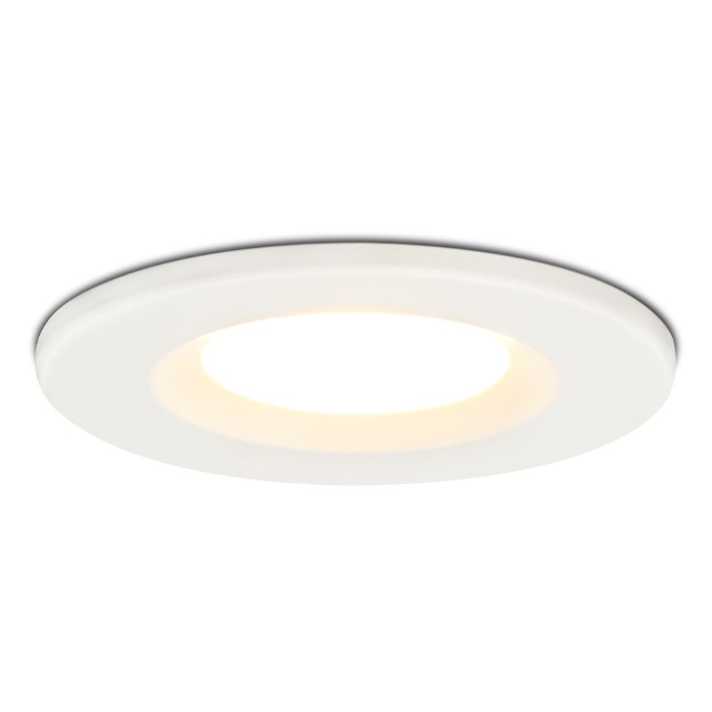 Venezia LED inbouwspot - 6 Watt 650 lumen - 2700K warm wit - Dimbaar - Rond - IP65 waterdicht - Wit - Voor binnen buiten en badkamer | HOFTRONIC