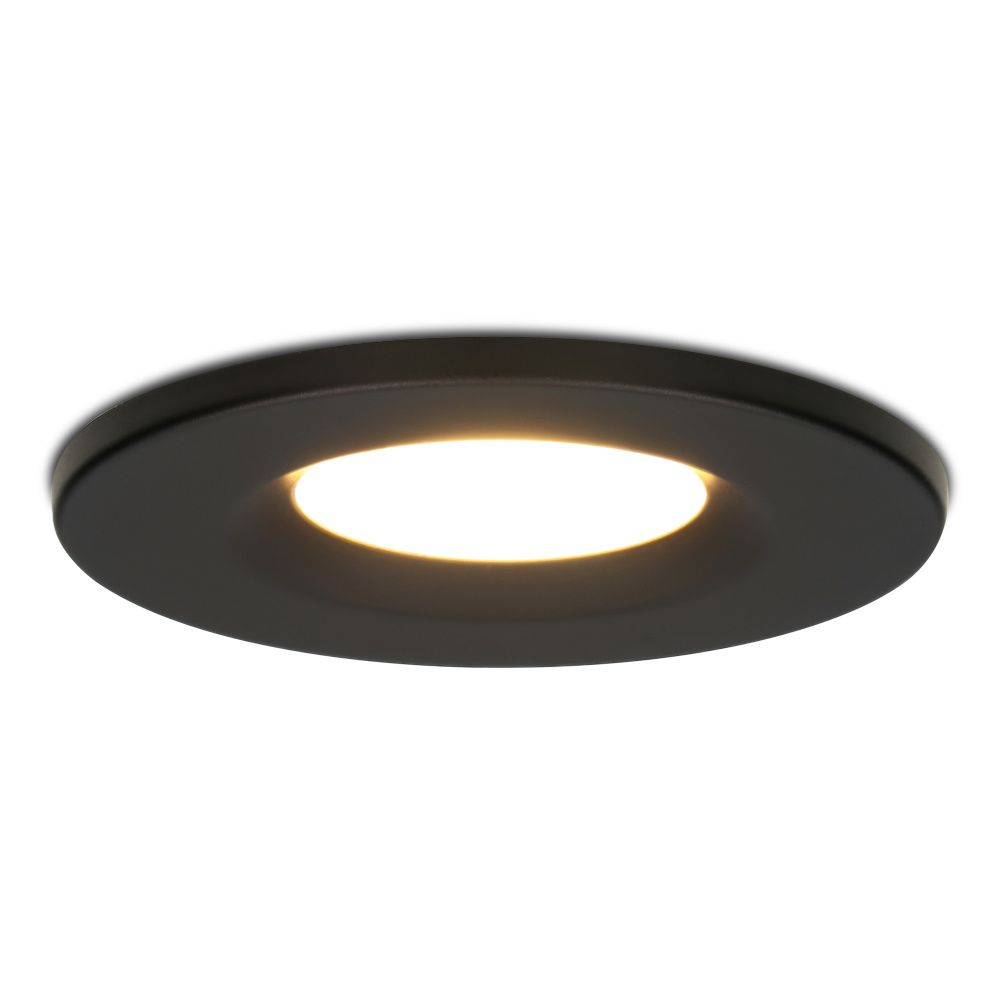 Venezia LED inbouwspot - 6 Watt 650 lumen - 2700K warm wit - Dimbaar - Rond - IP65 waterdicht - Zwart - Voor binnen