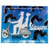 Vespa Blauw Emaille Bord - 40 x 50 cm | Vespa
