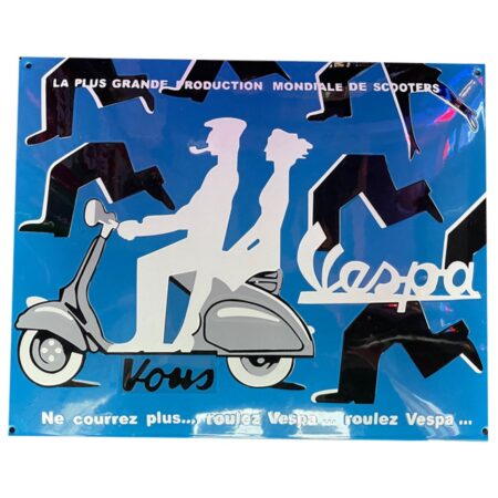 Vespa Blauw Emaille Bord - 40 x 50 cm | Vespa