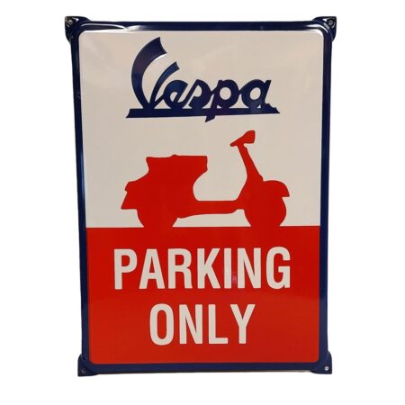 Vespa Parking Only Emaille Bord - 42 x 30cm | Vespa