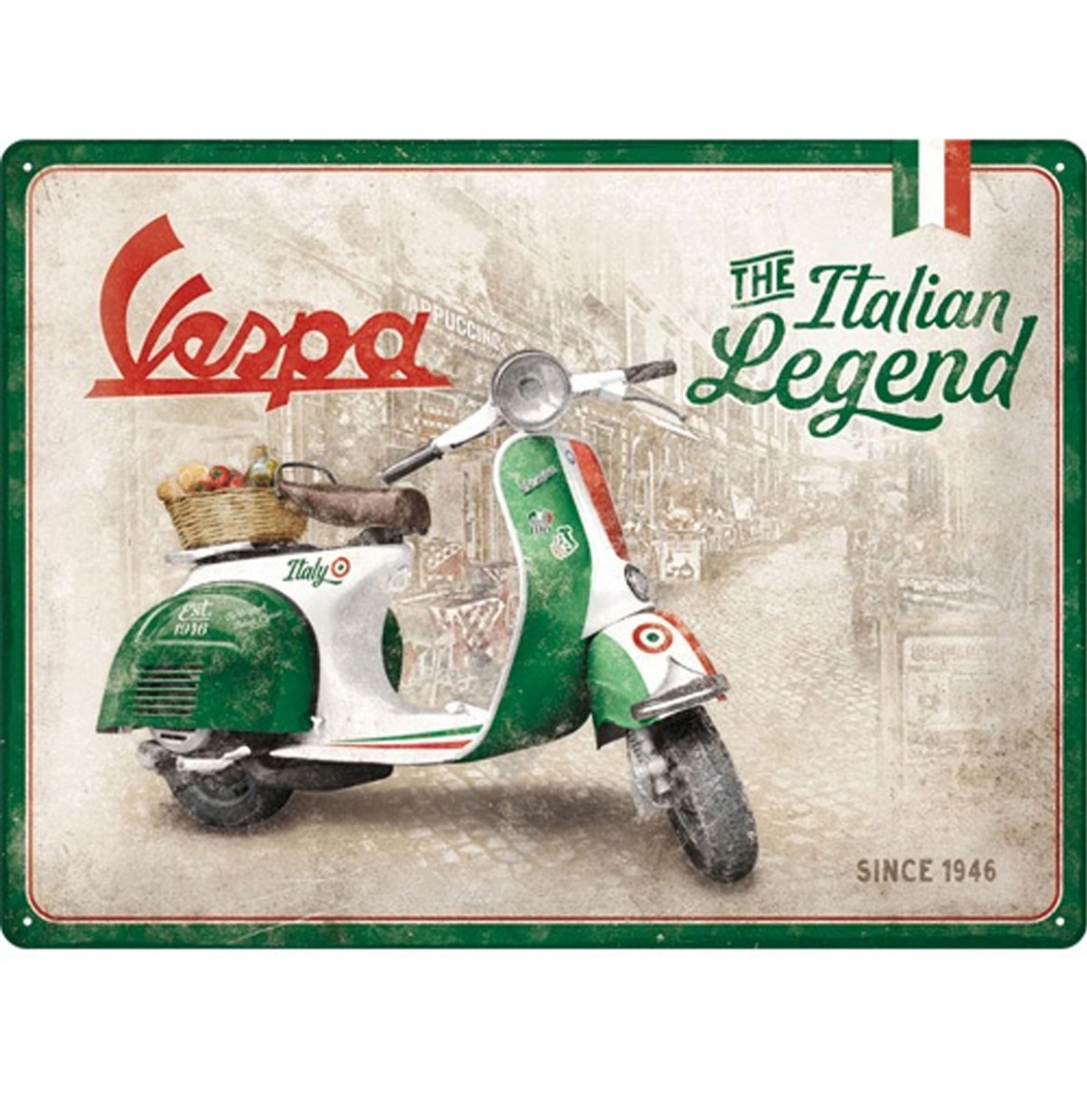 Vespa The Italian Legend Metalen Bord - 30 x 40 cm | Vespa
