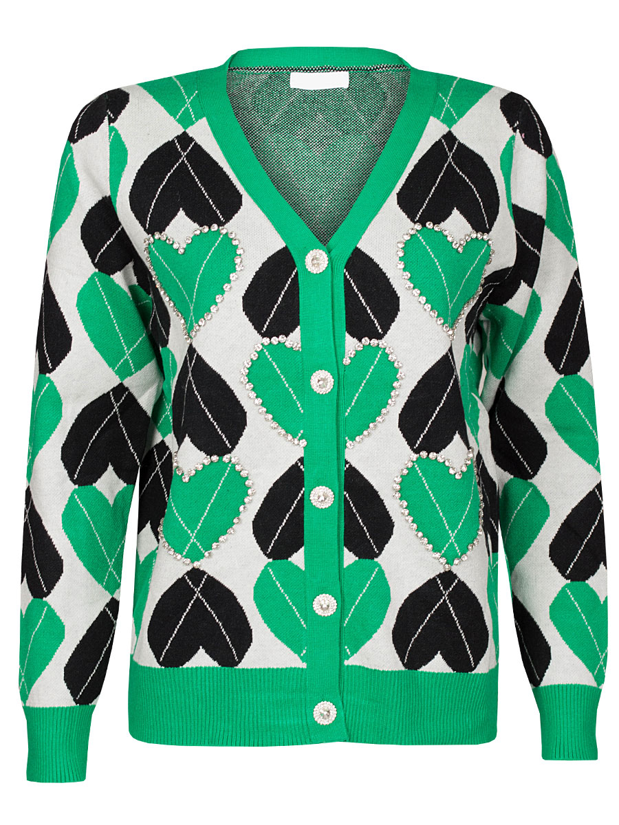 Vest Harten Groen | Fashionize