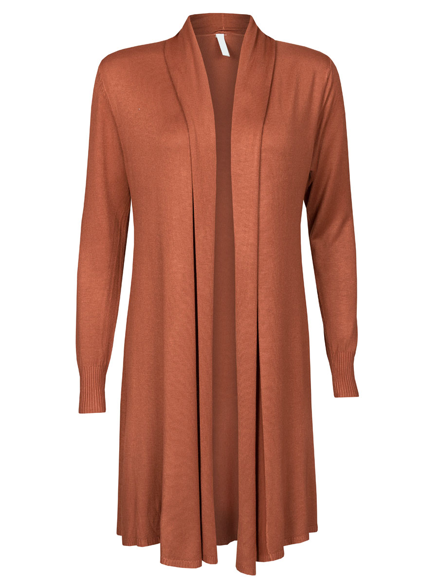 Vest Openvallend Roestbruin | Fashionize
