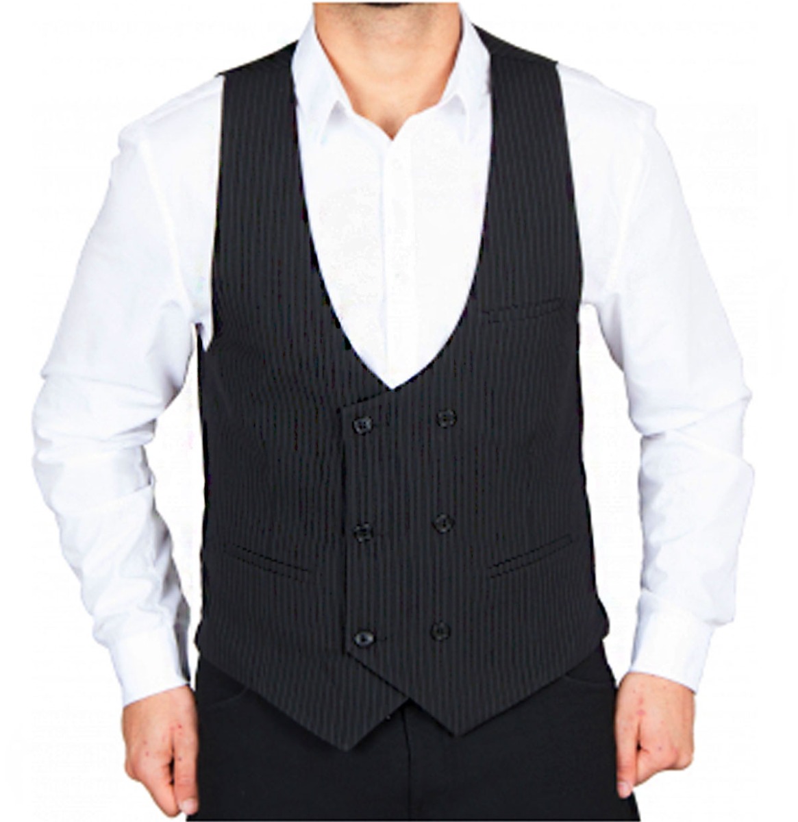Vest Pinstripe Black / White-58 (NL) / 32 (UK) | 17% korting | H.K. Mandel